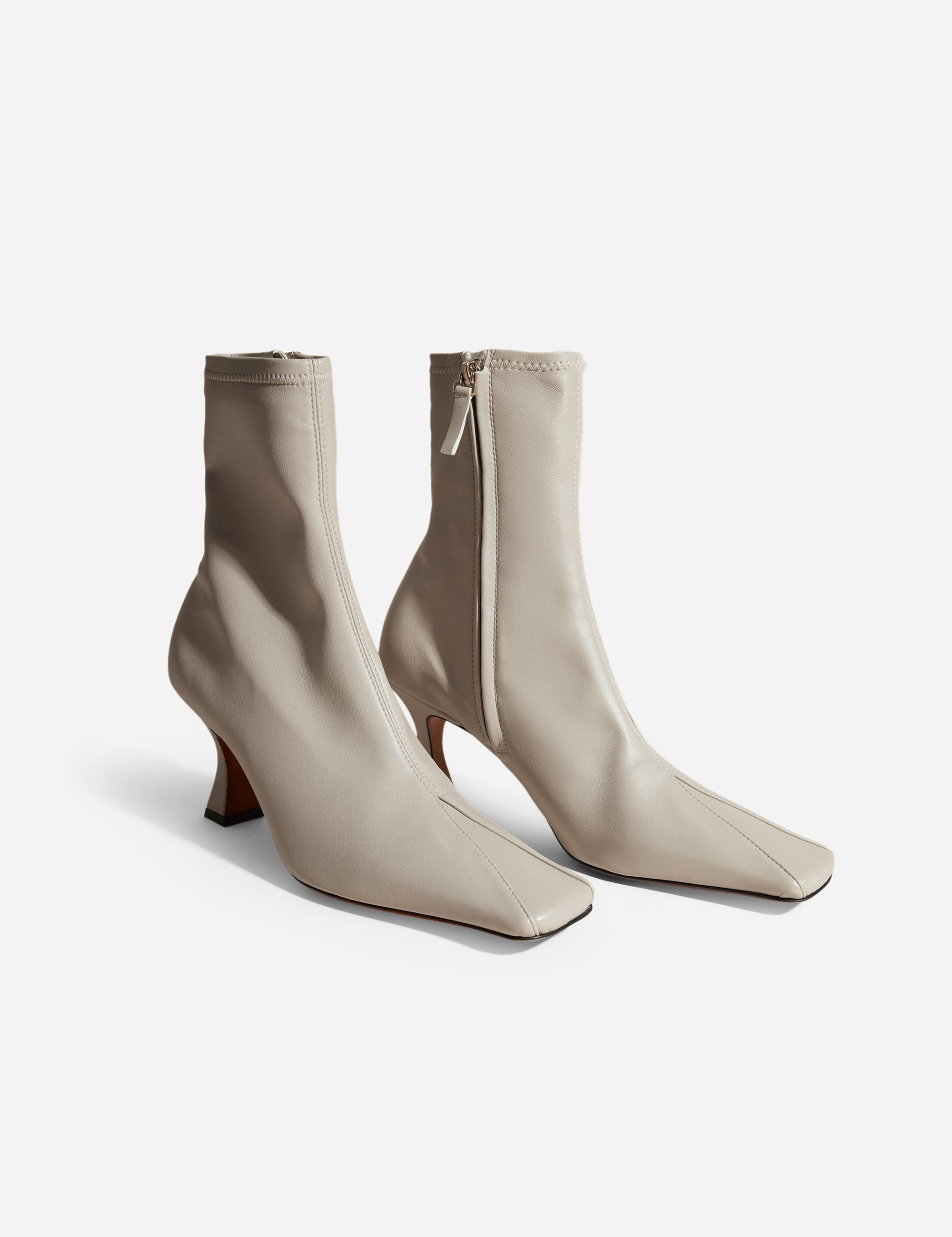 Duck Boots Stretch Vegan Leather Light Grey Side