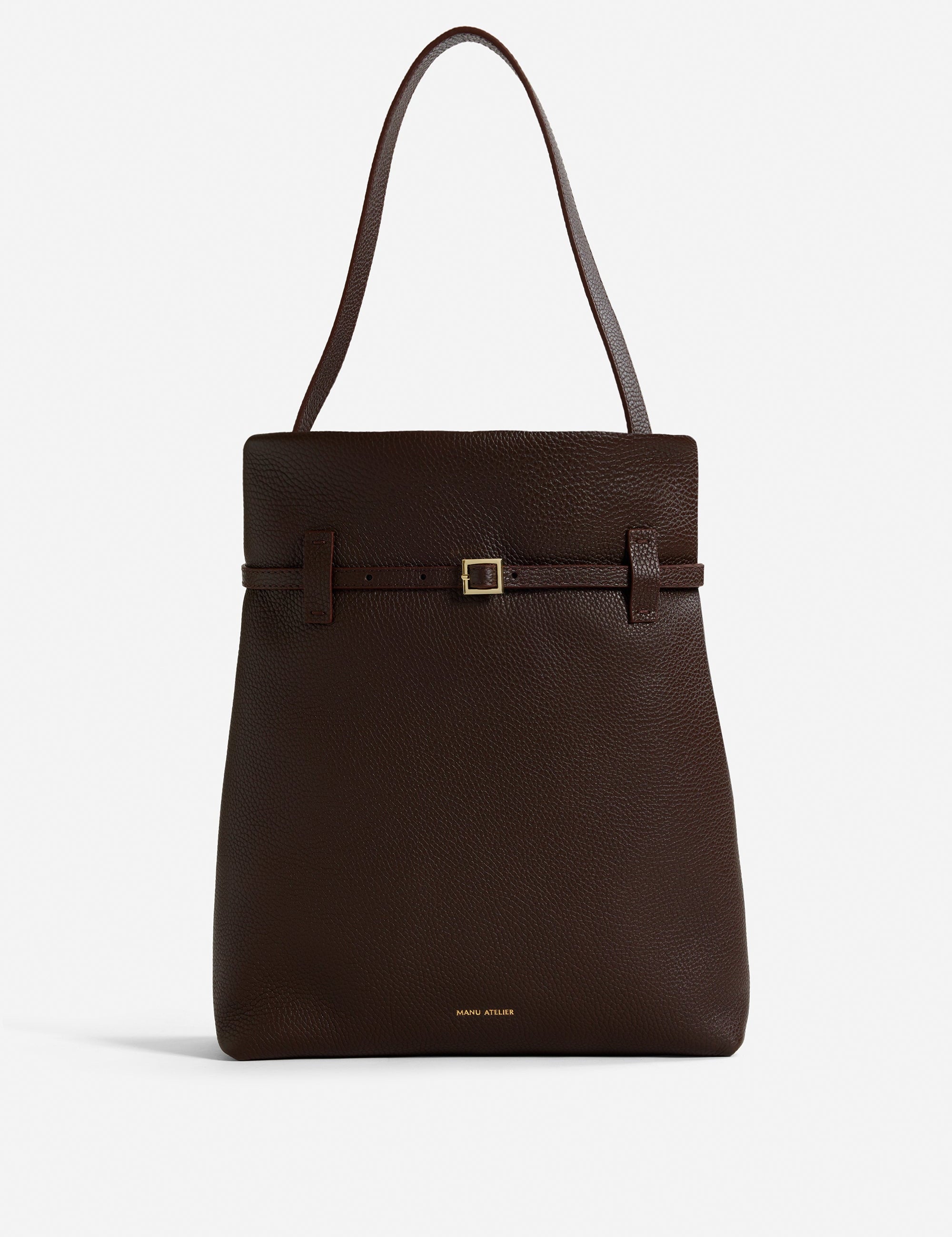 Tote Du Jour  Calf Skin Leather Deep Brown 