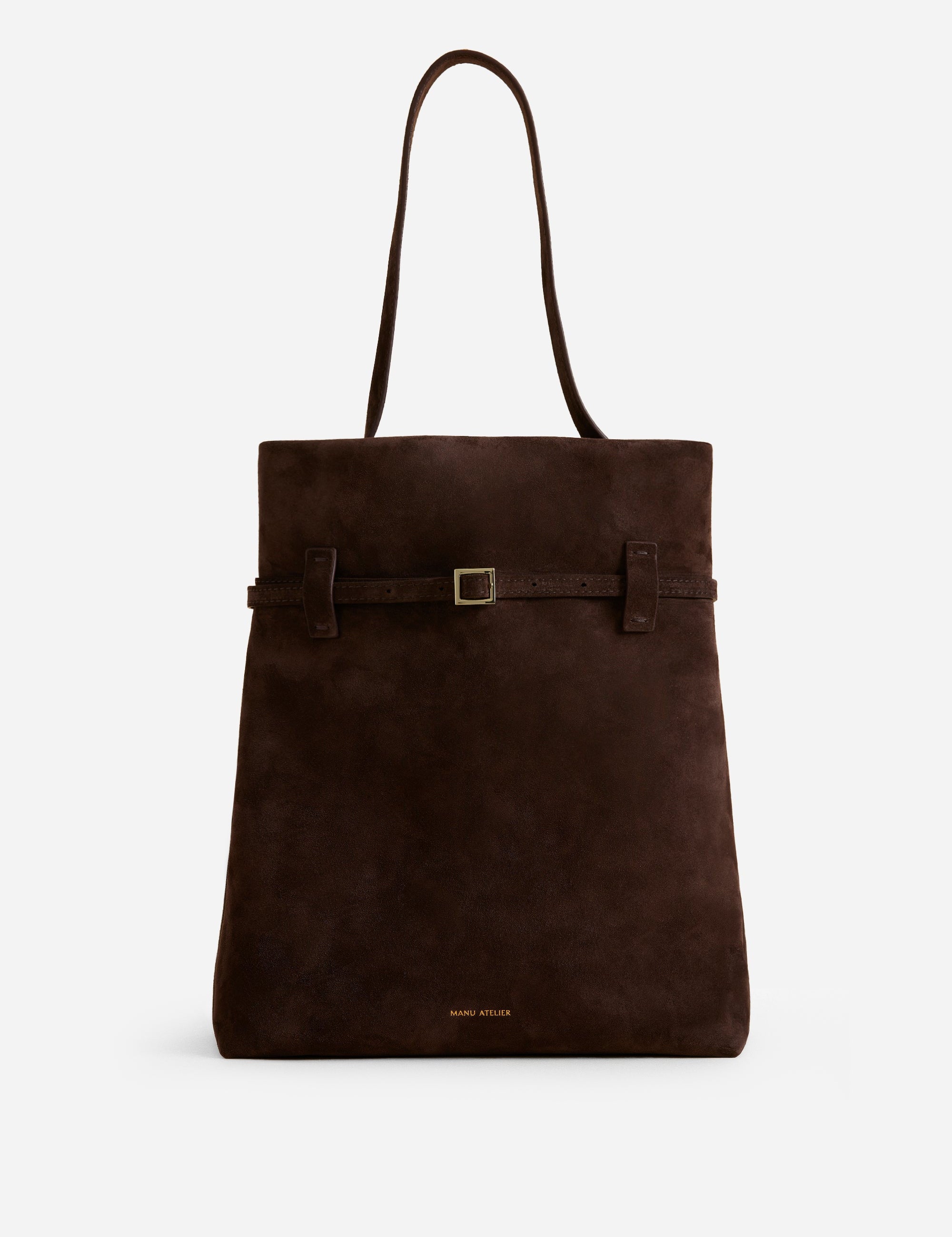 Tote du Jour Deep Brown Suede Front