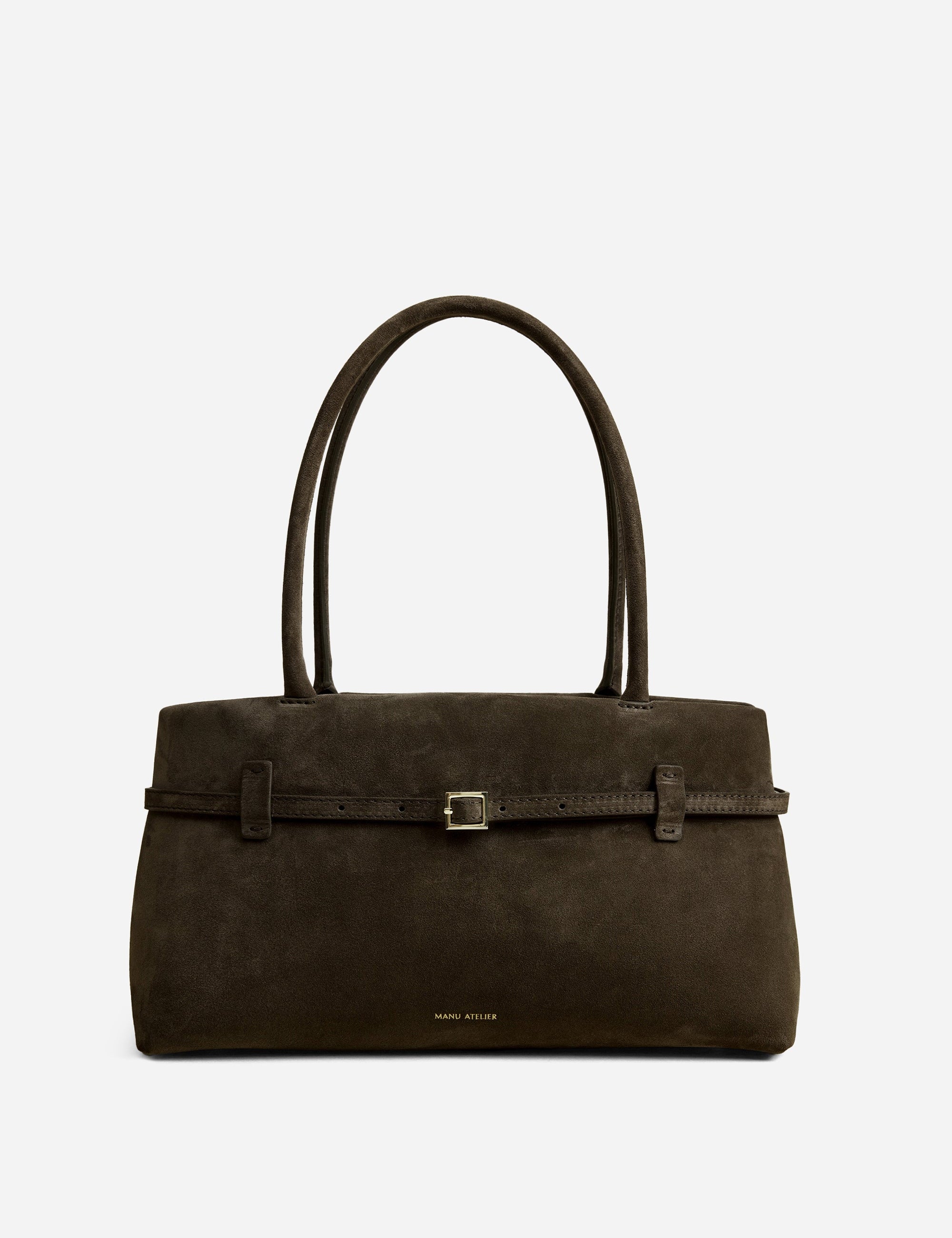 Le Cambon East West Tobacco Green Suede Front