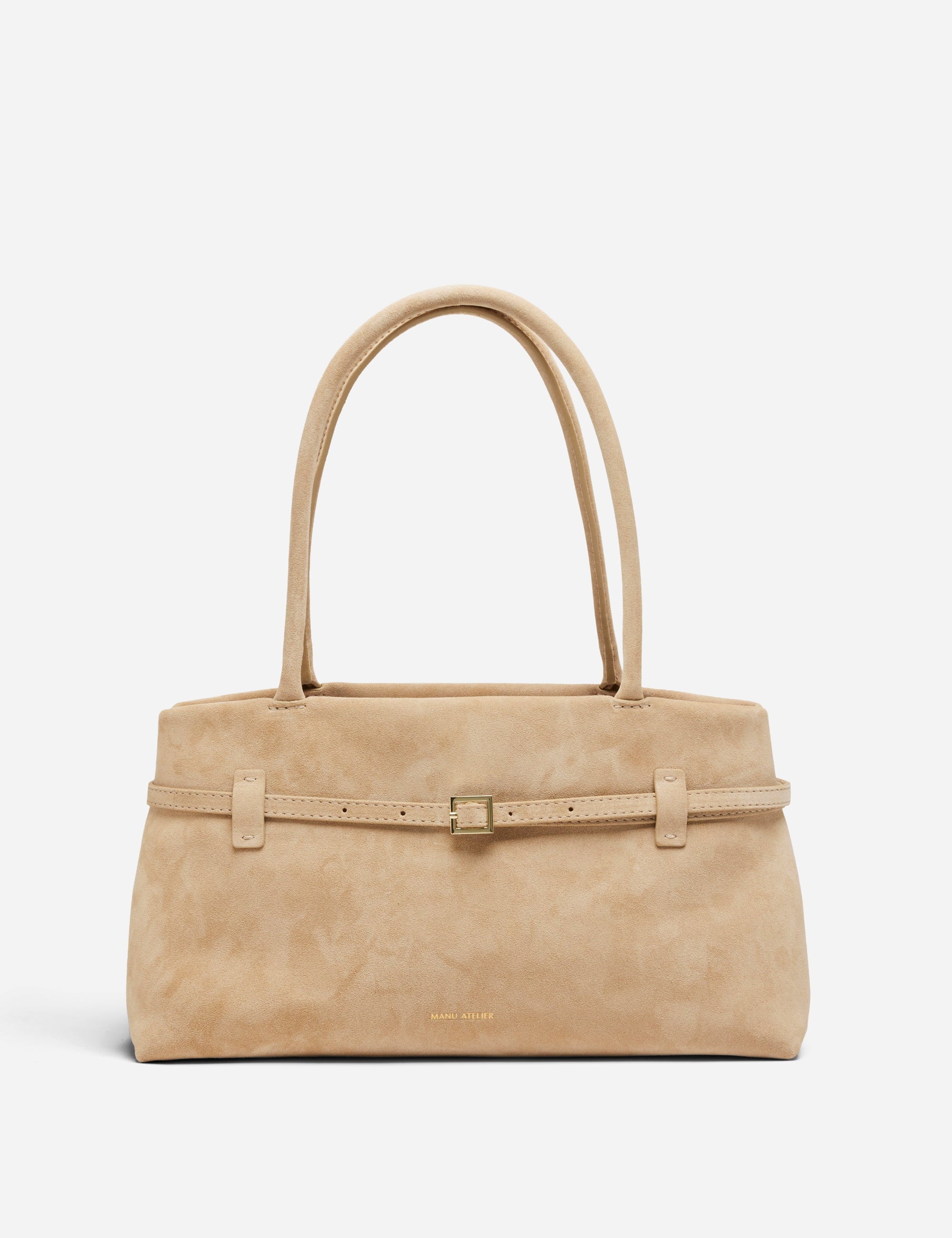 Le Cambon East West Cachemire Suede Butter Yellow Bag Front